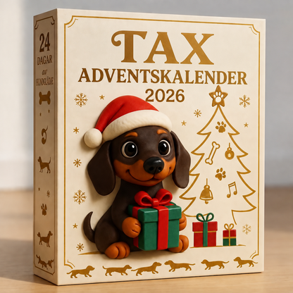 DoxieJul | Adventskalender med taxtema, 24 luckor