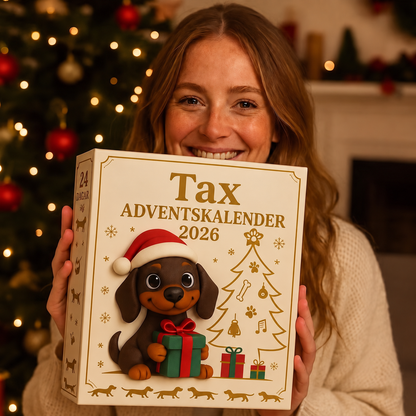 DoxieJul | Adventskalender med taxtema, 24 luckor