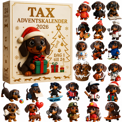 DoxieJul | Adventskalender med taxtema, 24 luckor